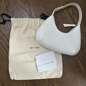 BY FAR Baby Amber Bag White Croc